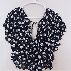 Forever 21 Black and Ivory Woven Top, medium!